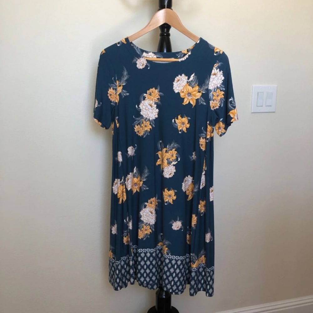 Loft Floral T-shirt Shift Dress